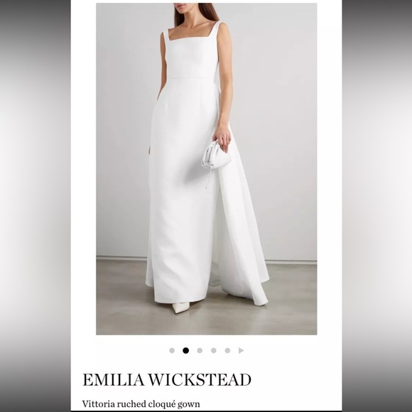 Emilia Wickstead Bridal Cloque Column Wedding Gown UK18 US14 NWT Retail $4200 - Picture 14 of 15